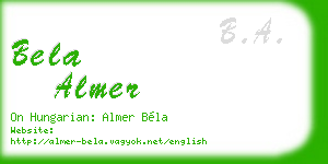 bela almer business card