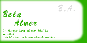 bela almer business card